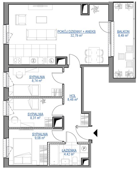 Plan 4 pok. 72m²