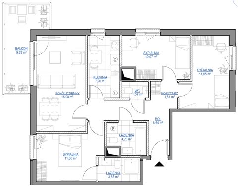 Plan 4 pok. 77m²