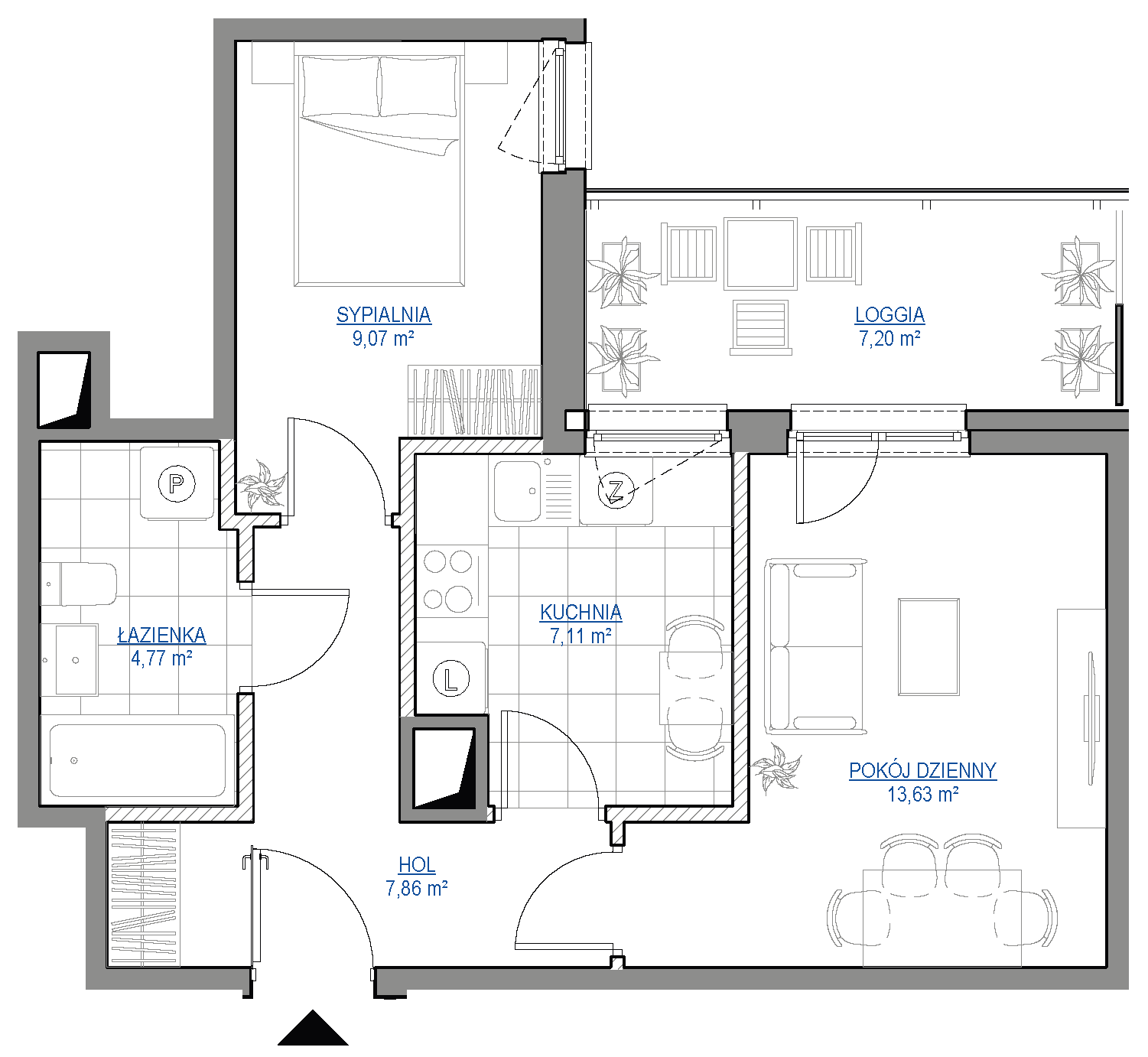 Plan 2 pok. 42m²