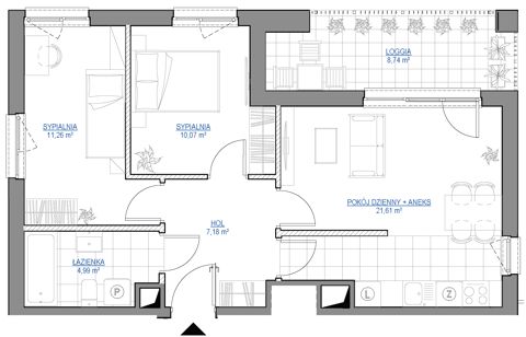 Plan 3 pok. 55m²