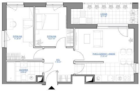 Plan 3 pok. 55m²