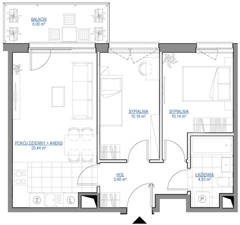 Plan 3 pok. 51m²