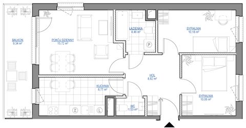 Plan 3 pok. 60m²
