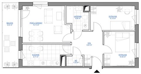 Plan 3 pok. 60m²