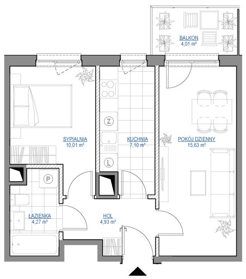 Plan 2 pok. 42m²
