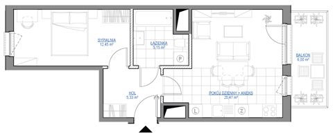 Plan 2 pok. 43m²