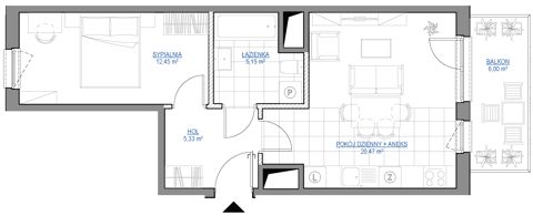 Plan 2 pok. 43m²