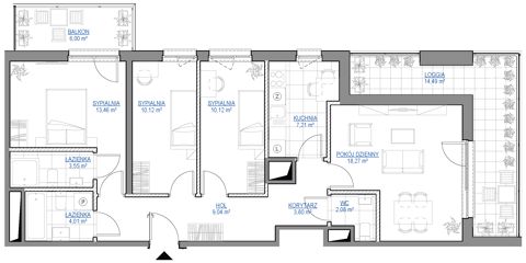 Plan 4 pok. 82m²