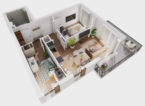Plan 3 pok. 52m²