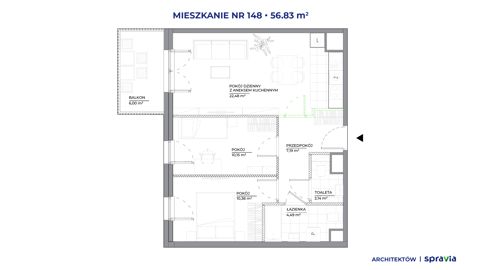 Plan 3 pok. 57m²