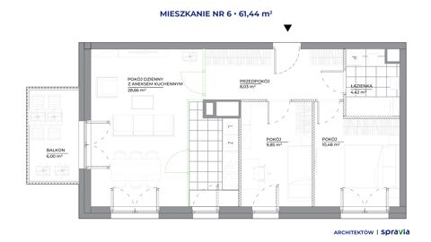Plan 3 pok. 61m²