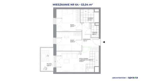 Plan 3 pok. 53m²