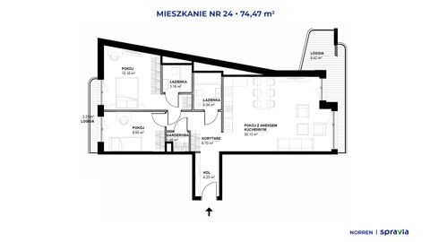 Plan 3 pok. 74m²
