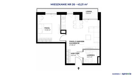 Plan 2 pok. 43m²