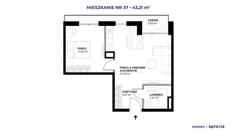 Plan 2 pok. 43m²