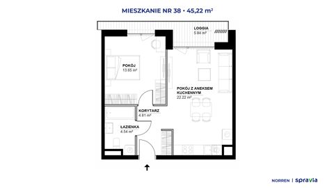 Plan 2 pok. 45m²