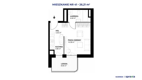 Plan 1 pok. 26m²