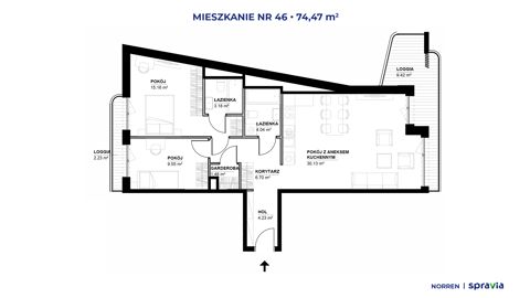 Plan 3 pok. 74m²