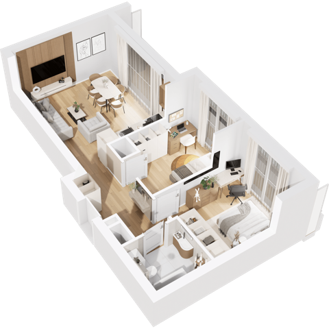 Plan 3 pok. 51m²