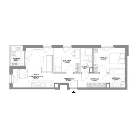 Plan 3 pok. 63m²