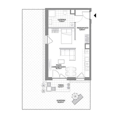 Plan 1 pok. 45m²