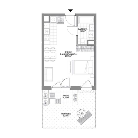 Plan 1 pok. 34m²