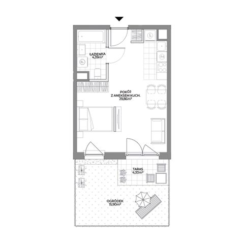 Plan 1 pok. 34m²