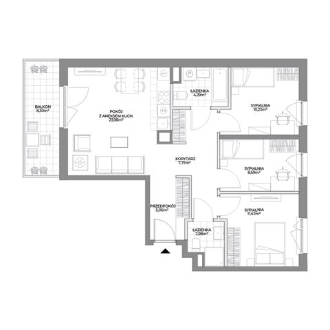 Plan 4 pok. 74m²