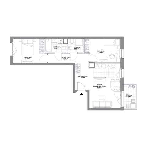 Plan 3 pok. 62m²