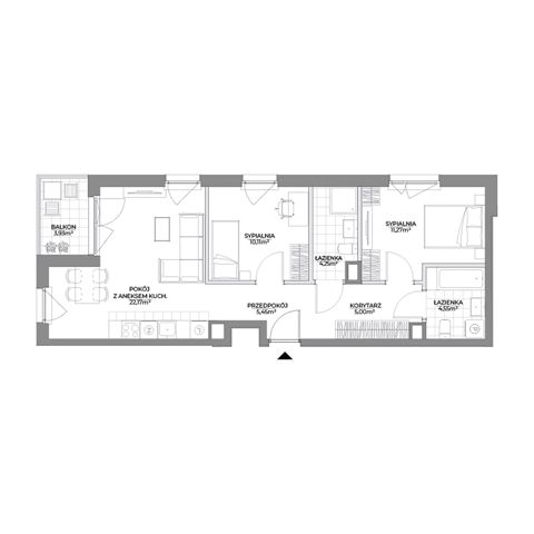 Plan 3 pok. 63m²