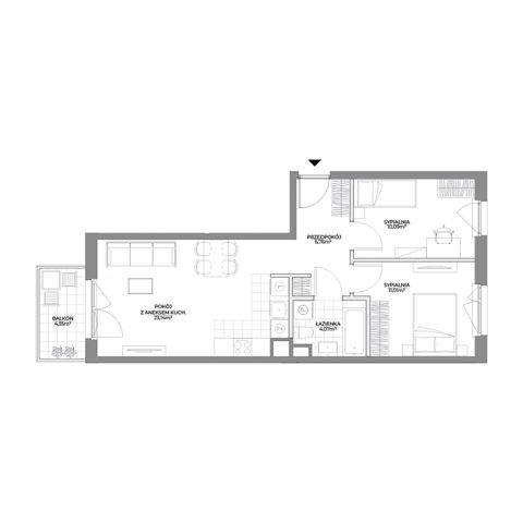 Plan 3 pok. 55m²