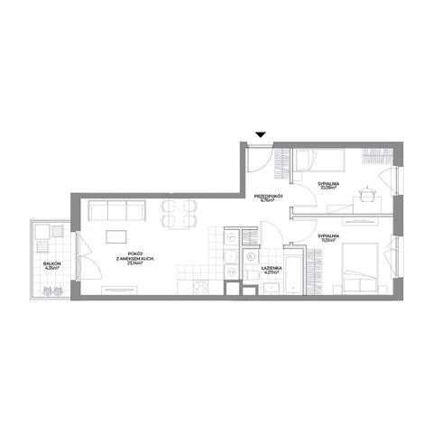 Plan 3 pok. 55m²