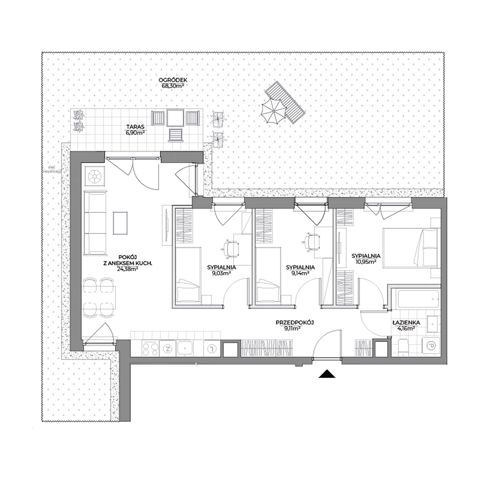 Plan 4 pok. 67m²