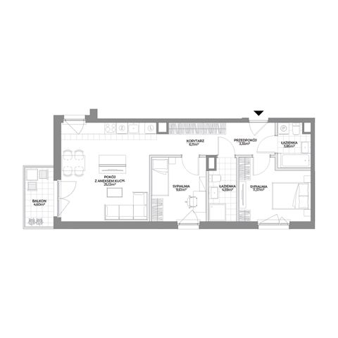 Plan 3 pok. 64m²