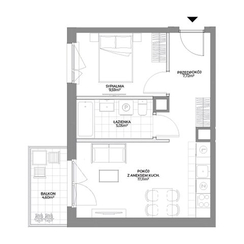 Plan 2 pok. 39m²