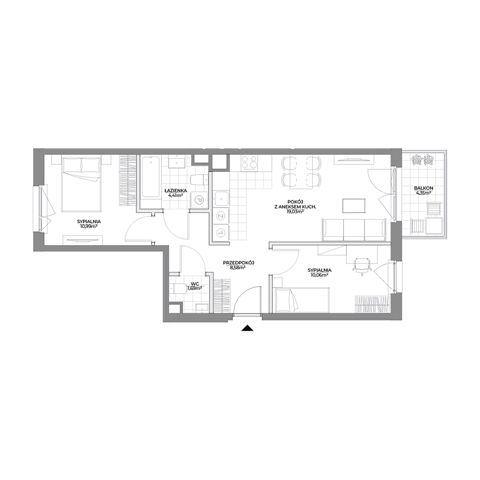 Plan 3 pok. 55m²
