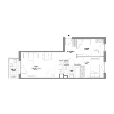 Plan 3 pok. 55m²