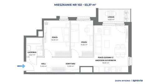 Plan 3 pok. 53m²