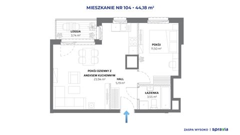 Plan 2 pok. 44m²