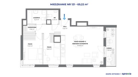 Plan 3 pok. 69m²