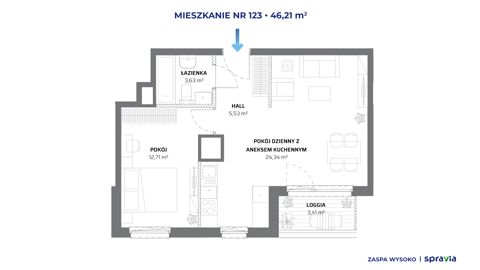 Plan 2 pok. 46m²