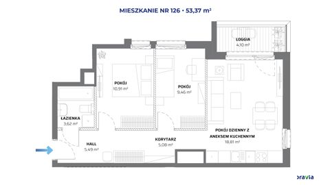 Plan 3 pok. 53m²