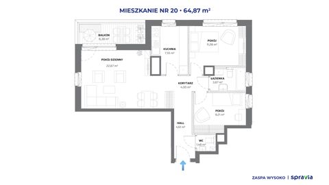 Plan 3 pok. 65m²