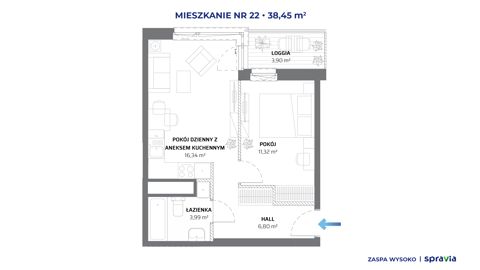 Plan 2 pok. 38m²