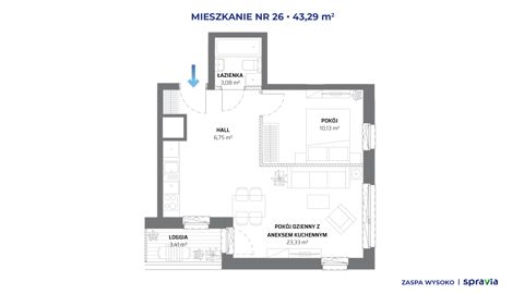 Plan 2 pok. 43m²