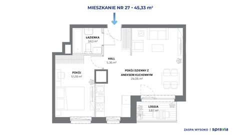 Plan 2 pok. 45m²