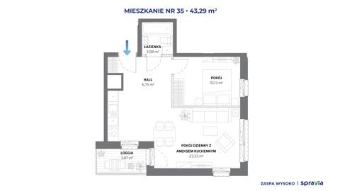 Plan 2 pok. 43m²