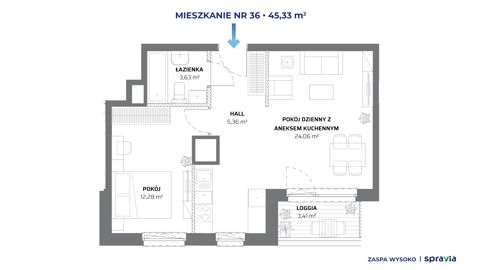 Plan 2 pok. 45m²