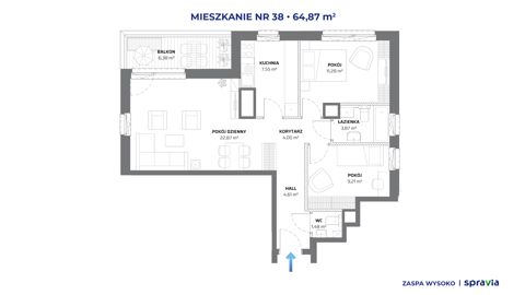 Plan 3 pok. 65m²