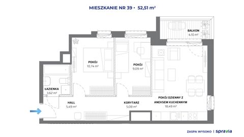 Plan 3 pok. 53m²